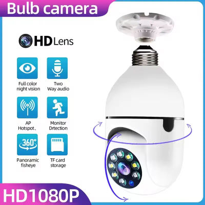 Cámara de Vigilancia con Bombilla E27, Visión Nocturna a Todo Color, Seguimiento Humano Automático, Zoom, Monitor de Seguridad Interior, Cámara IP Wifi Mini