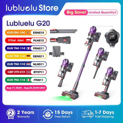Aspiradora Inalámbrica Lubluelu G20 de 650W, 80KPA de Succión Potente para Pelo de Mascotas y Alfombras, 60 Minutos de Autonomía, 950ml, Limpieza del Hogar