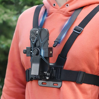 Soporte para teléfono de pecho ajustable 7 en 1, adecuado para todo tipo de teléfonos móviles y cámaras de acción, para grabar una hermosa vida