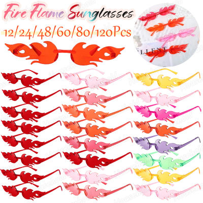 Gafas de Sol con Llamas de Fuego, 12-120 Piezas, Gafas de Sol sin Montura, Color Caramelo, Gafas de Sol Divertidas para Fiestas, Bodas, Invitados
