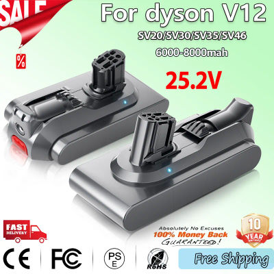Batería de 25,2 V para Dyson V12, batería de 6000/8000/10000 mAh, Compatible con aspiradora SV20 SV30 SV35 SV46, batería de larga duración