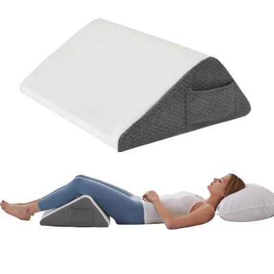 Almohada de cuña para rodilla, almohada de espuma viscoelástica para piernas, almohada para dormir en la espalda, almohadas de cuña para piernas poscirugía