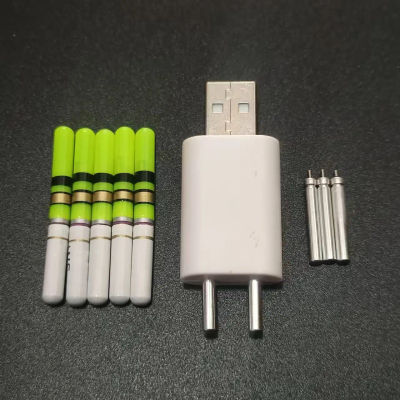 5 uds palos de luz con cargador de batería recargable CR322 lámpara LED impermeable Lightstick accesorio de flotador de pesca nocturna J548