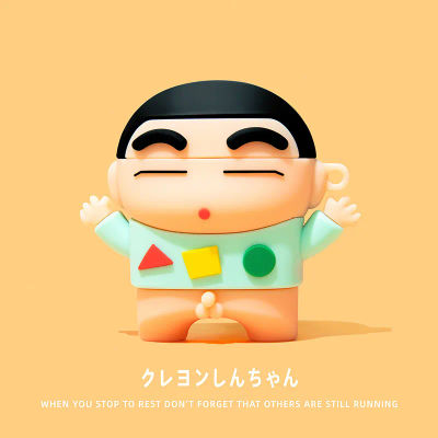 Funda de silicona divertida y linda de Crayon Shin-chan para Airpods 1 2 3 4 Pro Pro 2 Pro 3, accesorios para auriculares.