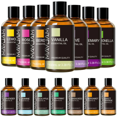 Aceite esencial de planta pura de 100ML, menta, bergamota, parcheouli, citronella, hierba de limón, manzanilla, cedro, humidificador difusor de caña