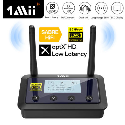 1Mii-transmisor y receptor de Audio B03Pro+, adaptador HiFi LDAC con Bluetooth 5,0, aptX LL, HD, CSR8675, para TV y PC con pantalla LCD