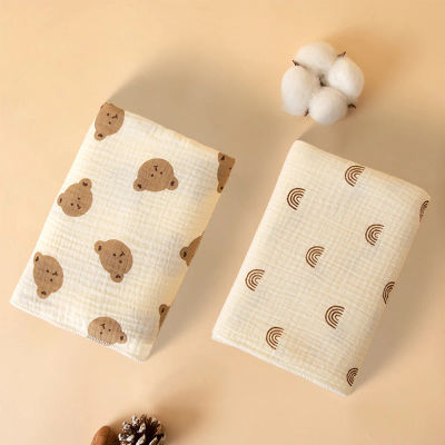 Manta de bebé estampada de estilo sencillo hecha de material de gasa, manta para envolver recién nacidos, manta para envolver bebés, envoltura de gasa, ropa de cama para niños, toalla de baño para