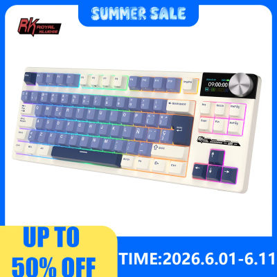 RK ROYAL KLUDGE S85 junta Teclado mecánico ruso 2,4G inalámbrico/Bluetooth/USB 75% RGB teclado para juegos intercambiable en caliente