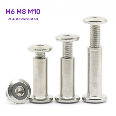 Tornillo hexagonal de acero inoxidable M3, M4, M5, 304, férula de bloqueo con tuerca, muebles de cocina, conectores de cama para niños