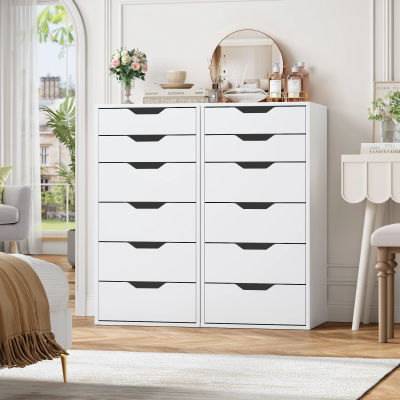 Getone Sinfonier Dormitorio Alto, Cajoneras Interior Armarios, Cajonera con 6 Cajones, Comoda, Mueble Almacenaje, Blanco/ Negro 45x40x90,5cm