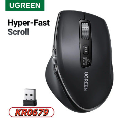 Ratón Inalámbrico UGREEN Hyper-Fast Scroll, Bluetooth 5.4 2.4G, Ergonómico, 5000DPI, para MacBook, Tabletas, Computadoras Portátiles, PC