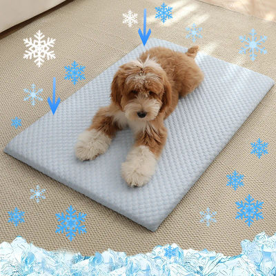 Nueva Alfombra Refrescante de Seda de Hielo para Mascotas, Gruesa y Transpirable, Antideslizante y Lavable, para Perros y Gatos Medianos y Grandes