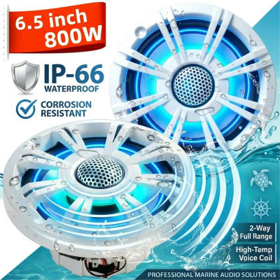 Altavoz coaxial para barco de 6,5 pulgadas, 800W, con luces LED, resistente al agua IP66, para yates, embarcaciones a motor, carritos de golf, RV, 1 unidad