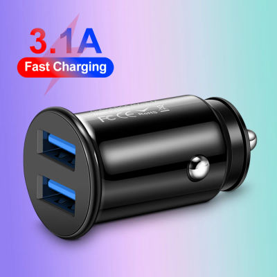 3.1A Mini cargador de coche USB de 2 puertos carga rápida tipo C PD adaptador de cargadores automáticos para iPhone para Samsung para Huawei para Xiaomi