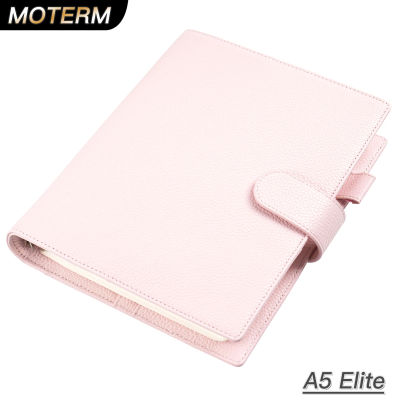 Moterm-cubierta para planificador de anillos Elite, tamaño A5, con anillos de 25mm, carpeta de cuero de grano de guijarro, organizador, cuaderno de oficina, diario