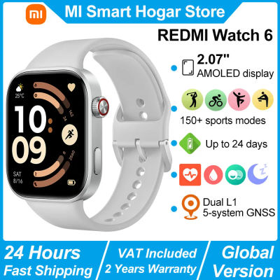 Reloj Inteligente Xiaomi REDMI Watch 6, Llamadas por Bluetooth, Pantalla AMOLED de 2.07'', GNSS Dual L1 de 5 Sistemas, Más de 150 Modos Deportivos, Reloj Inteligente BT5.4
