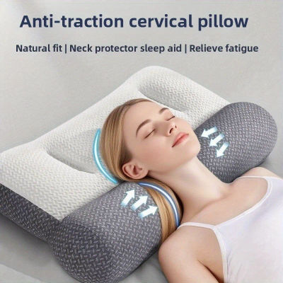 Almohada Cervical de tracción con zona ergonómica, almohada de soporte para dormir en casa, almohada para aliviar el cuello para dormir cómodo, 1 Uds.