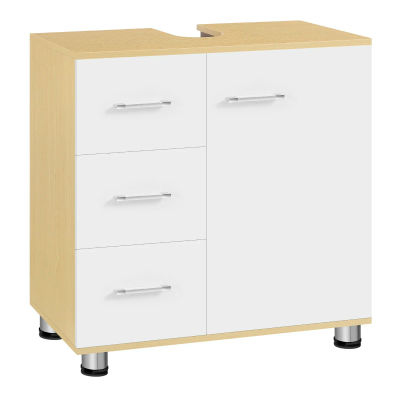 Mueble de Baño EUGAD con Estante Ajustable, 3 Cajones, 2 Compartimentos, Organizador de Almacenamiento para Baño, 60x60x30cm, Fácil Montaje