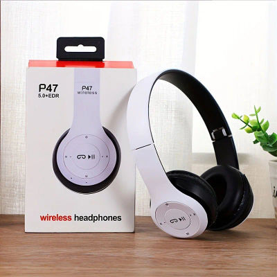 Auriculares estéreo P47 con Bluetooth 5,0, cascos inalámbricos plegables de serie para juegos deportivos, para iPhone y XiaoMi