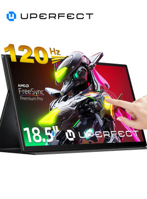 UPERFECT Monitor de pantalla táctil portátil de 120 Hz 18,5 pulgadas HDR 300 cd/m² 1920 x 1080 PS5 XBOX Switch Pantalla para juegos con HDMI USB C 100% sRGB Altavoces incorporados y segundo monitor de