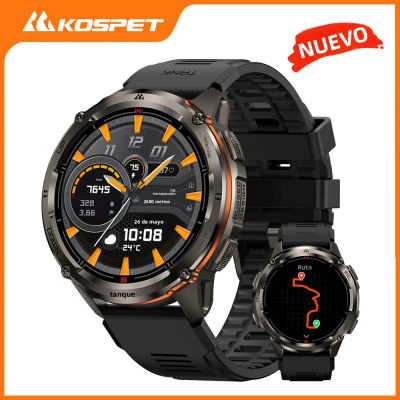 Reloj inteligente KOSPET TANK T3 Ultra 2 para hombres GPS batería extraflonga de acero inoxidable 5ATM IP69K impermeable 24/7 Monitor de salud