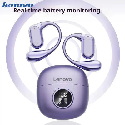 Audífonos Inalámbricos Bluetooth Lenovo Q17 Pro Originales con Clip para la Oreja, con LED, Cancelación de Ruido, TWS, Deportivos, para Juegos