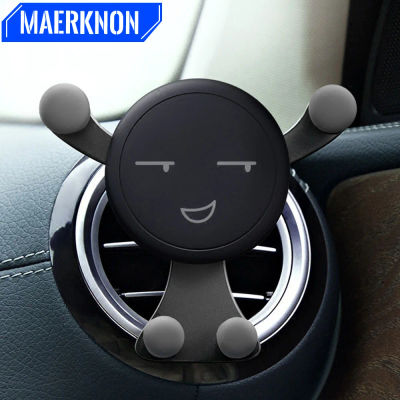 Soporte de teléfono de coche por gravedad, Clip de ventilación de aire, cara sonriente, soporte de oso, soporte para teléfono móvil, soporte GPS para iPhone y Samsung