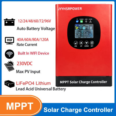 Controlador de carga Solar MPPT 120A 80A 60A 230VDC regulador de Panel Solar compatible con batería de 12-96V con Monitor de aplicación WIFI incorporado