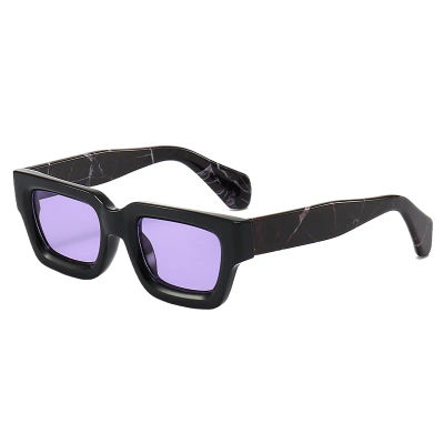 Nuevas Gafas de Sol con Marco Grueso para Hombre, Protección UV400, Estilo Hiphop, Lentes Moradas y Rojas Vintage, Gafas de Moda
