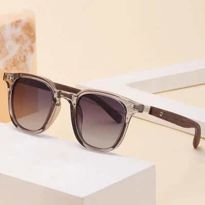 Gafas de sol Retro de moda de grano de madera para mujeres y hombres, nuevas gafas de sol con montura cuadrada, protección UV, gafas de ciclismo para exteriores y calle