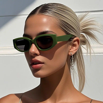 Gafas de sol Retro con montura cuadrada pequeña para mujer, lentes de sol con diseño de lujo y personalidad, para conducir al aire libre, UV400