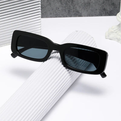 Gafas de sol cuadradas negras para hombre, gafas de sol rectangulares pequeñas, lentes negros Retro para conducir, para pescar, UV400