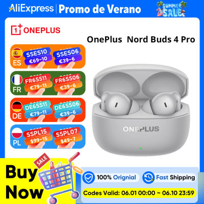 Auriculares OnePlus Nord Buds 4 Pro (versión global) con cancelación activa de ruido, 54 horas de autonomía y Bluetooth 6.0