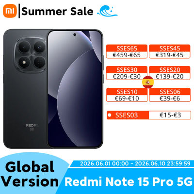 Versión Global Redmi Note 15 Pro 5G Dimensity 7400-Ultra Smartphone, Batería de 6580mAh con Carga Rápida de 45W, Cámara Principal de 200MP con OIS, Teléfono Celular Xiaomi