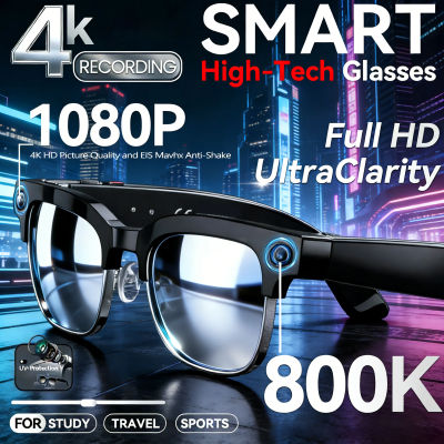 Gafas Inteligentes 4K HD con Cámara, Grabación de Video, Reconocimiento de Fotos por IA, Llamadas Bluetooth, Traducción de Voz, Gafas de Sol para Hombre