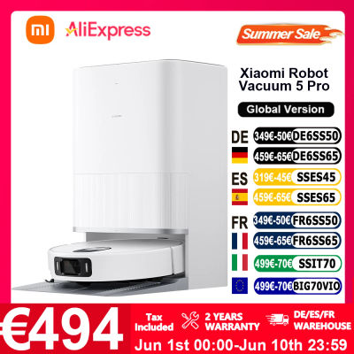 Versión global Xiaomi Robot Vacuum 5 Pro (X20+ actualización) Video HD llamadas unidireccionales AI Tres identificaciones de cámara 200 tipos de reconocimiento de obstáculos LDS y limpieza profunda en