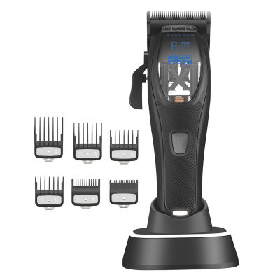 Cortadora de pelo profesional para hombre con Motor vectorial magnético de 10000RPM, cuchilla DLC con cargador de asiento, Máquina para cortar cabello