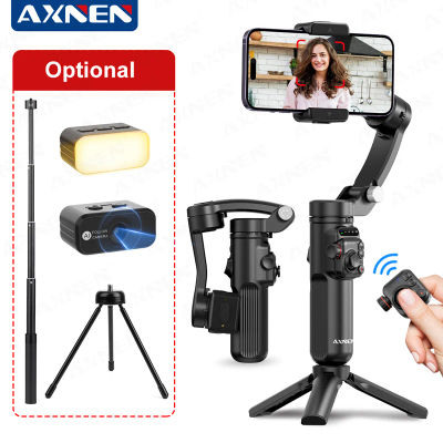 Estabilizador de teléfono AXNEN M02, cardán de mano plegable de 3 ejes, seguimiento facial AI para iPhone, teléfono inteligente Android, control remoto desmontable