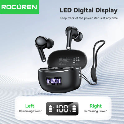 Rocoren Echo R02 auriculares intrauditivos digitales inalámbricos con Bluetooth 5,4 cancelación de ruido con micrófono sonido estéreo de graves