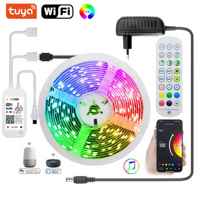 Iluminación inteligente para habitación, decoración de sala de estar, tiras de luces LED, sincronización de música por Bluetooth, tiras de luces LED RGB, Alexa Wifi