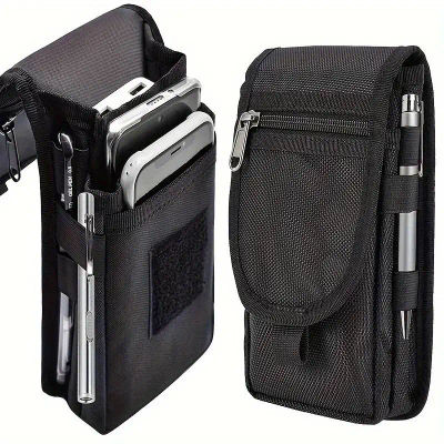 Bolsa para teléfono móvil, riñonera informal, bolsa de inserción de bolígrafo, tapa abatible, bolsa colgante para cintura para teléfono móvil, riñonera para teléfono móvil