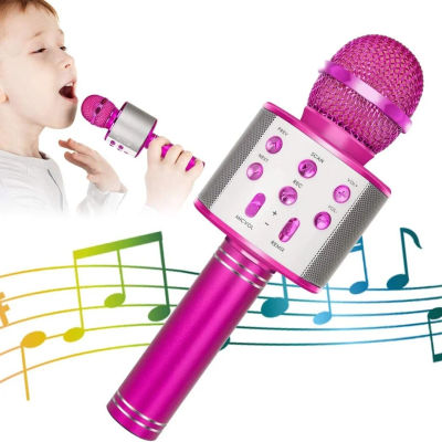 Micrófono de Karaoke inalámbrico Bluetooth para niños, micrófono de Karaoke portátil 5 en 1, reproductor de altavoz, grabadora con Radio FM