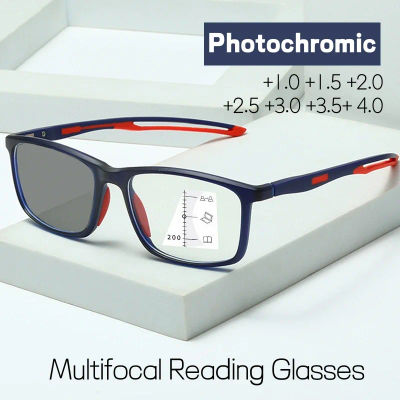 Gafas multifocales progresivas, nuevas gafas fotocromáticas de moda 3 en 1 para hombres, gafas deportivas de lectura para presbicia