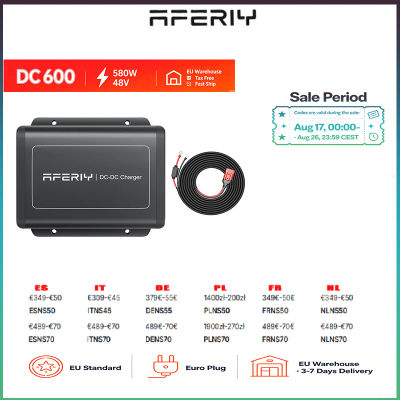 Cargador DC-DC AFERIY DC600 de 580W 48V, 6 Veces Más Rápido que el Encendedor de Cigarrillos, Cargador de Alternador Integrado para Camping, RV y Estación de Energía Portátil
