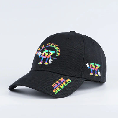 SIX SEVEN Gorra de béisbol con visera suave y estampado de robot de dibujos animados Rainbow Gradient 67, perfecta para acampar, pescar, ir de compras y viajar