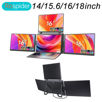 Monitor LCD de triple pantalla para ordenador portátil, pantalla FHD portátil, Monitor secundario para portátil con subpantalla de un solo cable de 14 pulgadas