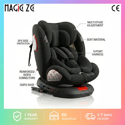 Asiento de Coche Giratorio para Bebés para Mayor Comodidad en Viajes Diarios, 360° ° Asiento de seguridad para coche con rotación libre y reposapiés ajustable, sistema de viaje para niños de 0 a 12