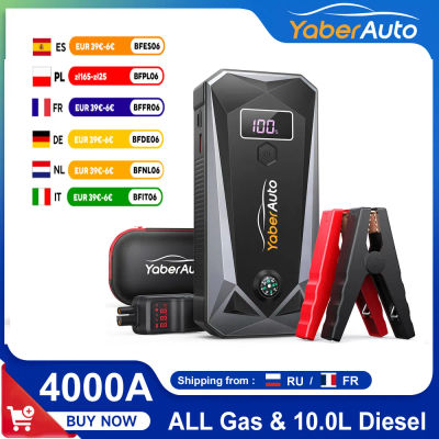 Arrancador de batería de coche YABER 4000A 26800mAh batería de coche Powerbank cargador de refuerzo de batería automática batería externa