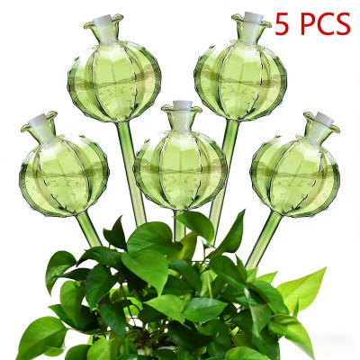 5 uds, dispositivo de riego automático de plantas con forma de Cactus, bola de riego de plástico, punta de riego automática, decoración de formas bonitas, verde