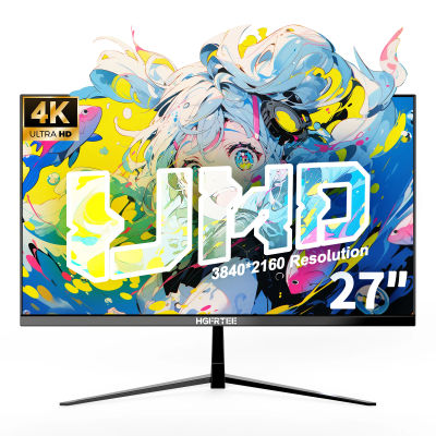 Monitor HGFRTEE 4K UHD de 27 Pulgadas, Pantalla IPS 3840x2160, 10 Bits 99% sRGB, Cuidado de la Vista, Pantalla de Oficina, HDMI DP, Monitor Externo para Laptop y PC
